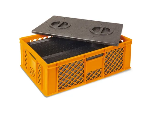 Euronorm-stapelbak,m. isoleerbox,HxLxB 240x600x400mm,20l,PE,oranje