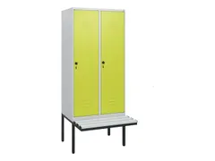 locker met bank,HxBxD 1950x800x815mm,2vak,vak B 400mm,draaigrendel