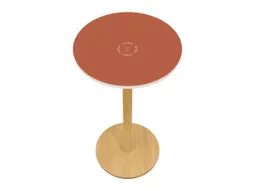 statafel,HxØ 1100x600mm,rond,schotelvoet natuur,blad rood
