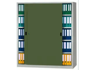schuifdeurkast,HxBxD 1950x2000x500mm,RAL7035,front RAL6011 - 3