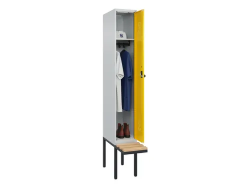 locker met bank,HxBxD 2120x300x815mm,1vak,vak B 300mm,draaigrendel