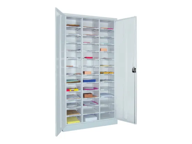 post-/sorteerkast,HxBxD 1950x1000x400mm,39vakken,RAL7035,front RAL7035