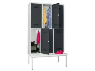 banklocker,dubbeldeks,HxBxD 2150x1200x800mm,RAL7035,front RAL7016 - 1