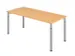 bureau,HxBxD 680-820x1800x800mm,blad beuken,4voeten zilverkleurig