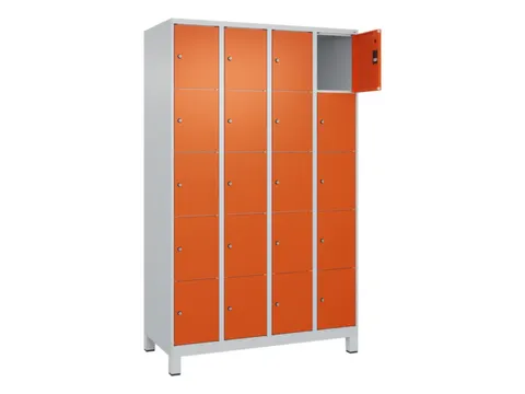 lockerkast,HxBxD 1950x1200x500mm,4x5vakken,vak B 300mm,cil.-slot