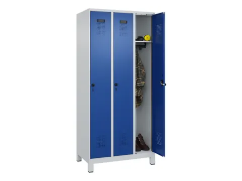 locker,HxBxD 1950x900x500mm,3vak,vak B 300mm,draaigrendel,voeten