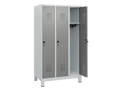 schoollocker,HxBxD 1630x900x500mm,3vak,vak B 300mm,draaigrendel,voeten