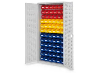 kast met sleufplaat m. bakken,HxBxD 1950x1000x410mm,72bakken PE - 2
