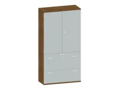 Kantoorkast 1920x1000x430mm Decor Romp Noten Decor Front Lichtgrijs