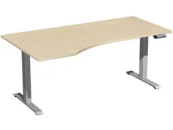In hoogte verstelbaar bureau in vrije vorm,HxBxD 730-1230x1800x1000mm