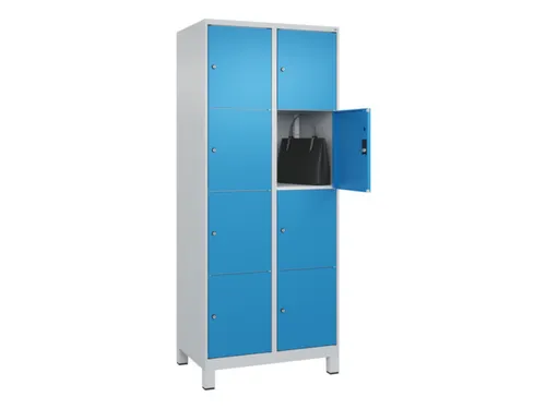 lockerkast,HxBxD 1950x800x500mm,2x4vakken,vak B 400mm,cil.-slot,voeten