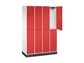 Dubbeldekse garderobekast,HxBxD 1950x1220x500mm,4x2vak.,vak B 260mm - 1