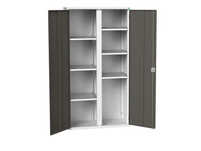 universele kast,HxBxD 2000x1050x550mm,6xStalen bodem,draaigrendelslot