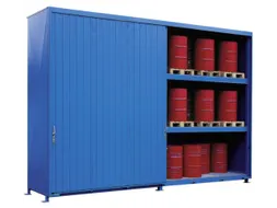 Stellingcontainer Gevaarlijke Stoffen Max. 60X200L Vaten Staand