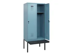 locker met bank,HxBxD 1950x800x815mm,2vak,vak B 400mm,draaigrendel