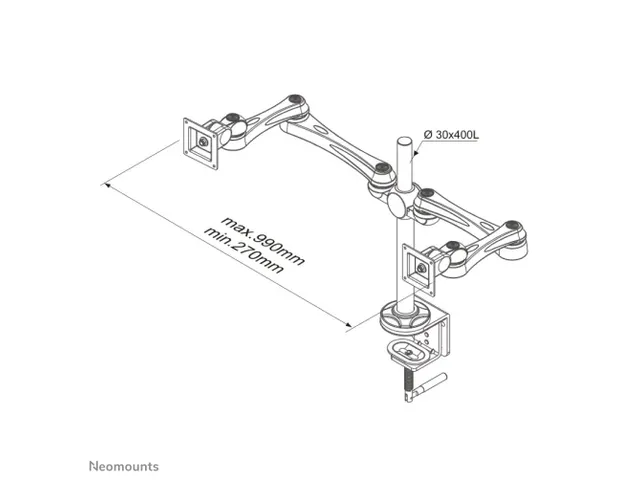 Bras 2 écrans 10-30 inch Neomounts FPMA-D930D argent