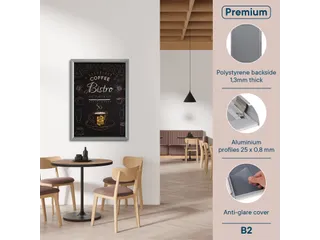 Europel Kliklijst Premium B2 50x70cm 25mm Zilver - 6