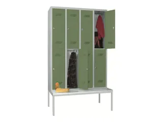 banklocker,dubbeldeks,HxBxD 2150x1200x800mm,RAL7035,front RAL6011 - 1