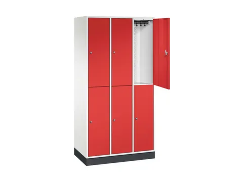 Dubbeldekse garderobekast,HxBxD 1950x920x500mm,3x2vak.,vak B 260mm