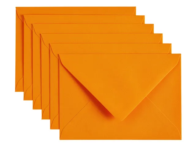 Envelop Papicolor C6 114x162mm oranje pak à 6 stuks