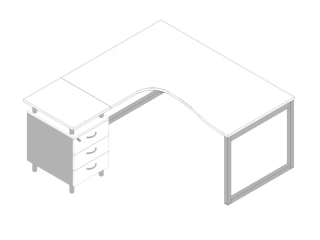 Bureauset Bureau Staand Ladeblok Links 730x1600x1650mm Wit Zilver