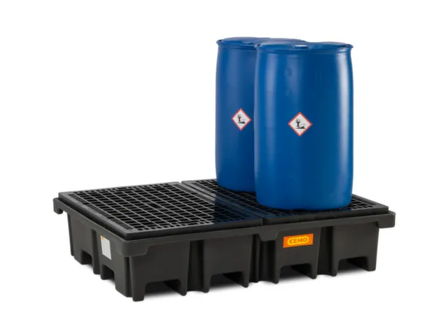 PE-opvangbak,v. 4x200l vat,opvangvol. 425l,HxBxD 390x1670x1270mm