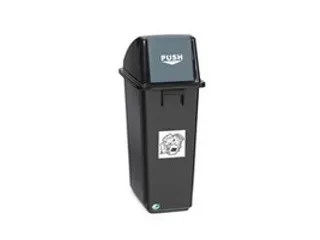 Afvalverzamelaar v. restafval,1x58l,HxBxD 810x335x460mm,romp PP zwart - 1