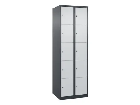 lockerkast,HxBxD 1850x600x500mm,2x5vakken,vak B 300mm,cil.-slot