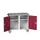 montagetafel 980x1050x600mm linoleumblad 2 kasten front RAL3004