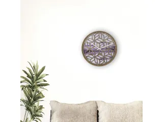 Wandklok Nextime dia 40cm Paars Hout Yogi - 7