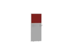baliepaneel,v. bureau,aanbouw rechts,B 600mm,MP-lichtgrijs,BN4011-rood