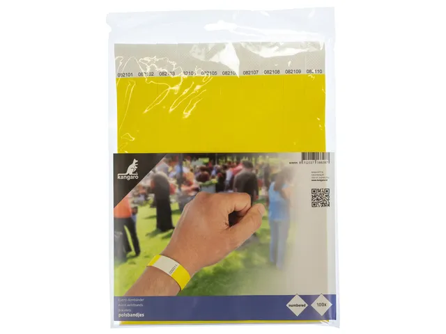 Polsbandjes Kangaro 254x195mm geel 100 stuks