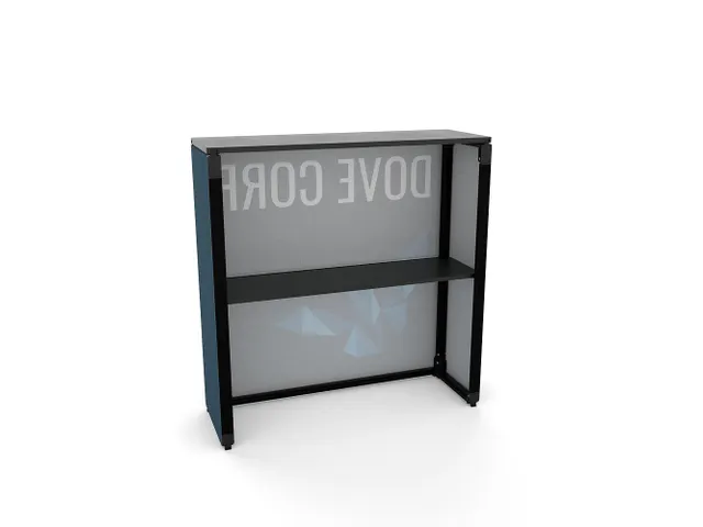 Comptoir FlexFrame 100x100cm cadre noir plateau noir