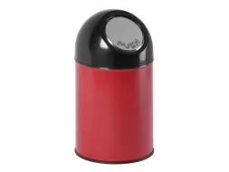 Afvalbak met pushdeksel en binnenemmer 30 Liter Rood