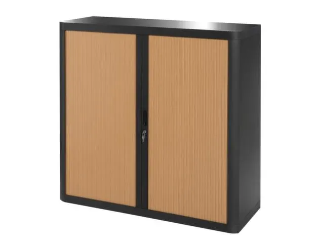 Roldeurkast HxBxD 1040x1100x415mm 2 Oh Romp Grijs Front Beuken