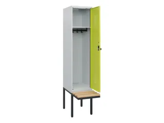 locker met bank,HxBxD 1950x400x815mm,1vak,vak B 400mm,draaigrendel - 1