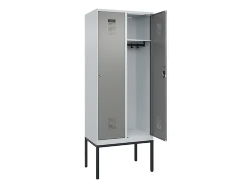 locker,HxBxD 2120x800x500mm,2vak,vak B 400mm,cil.-slot,voetonderstel