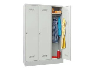 lockerkast,HxBxD 1850x1200x500mm,3vak,RAL7035,front RAL7035 - 2