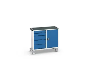 montagetafel 965x1050x550mm staalblad 5 laden kast front RAL5010 - 1