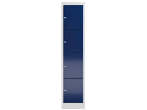 Lockerkast 1800x415x500mm 1x4 vakken cilinderslot, sokkel, RAL5010