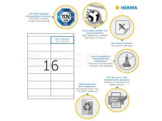 HERMA 4264 Premium etiketten A4 105x33,8mm Wit 1600 stuks - 3