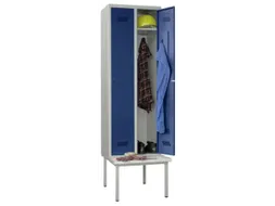 locker met bank,HxBxD 2150x800x500mm,2vak,RAL7035,front RAL5010