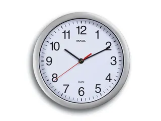 Wandklok MAULrun quartz Ø25x5cm kunststof zilver/wit incl.batterij - 5