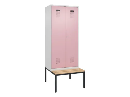 PBM-locker met bank,HxBxD 2120x800x815mm,2vak,vak B 400mm