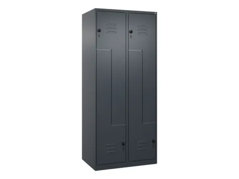 Z-garderobekast,HxBxD 1850x800x500mm,vak B 200/400mm,draaigrendel