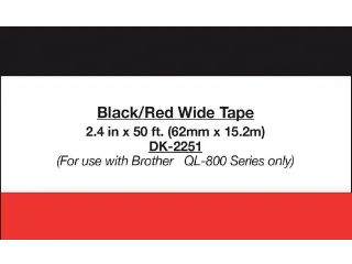 Etiket Brother DK-22251 62mm 15-meter zwart/rood - 5