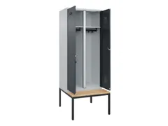 locker met bank,voor scheiding van kleding,HxBxD 2120x800x815mm,2vak