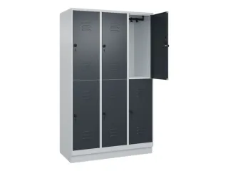 dubbeldekse locker,HxBxD 1950x1200x500mm,3x2vak.,vak B 400mm - 2
