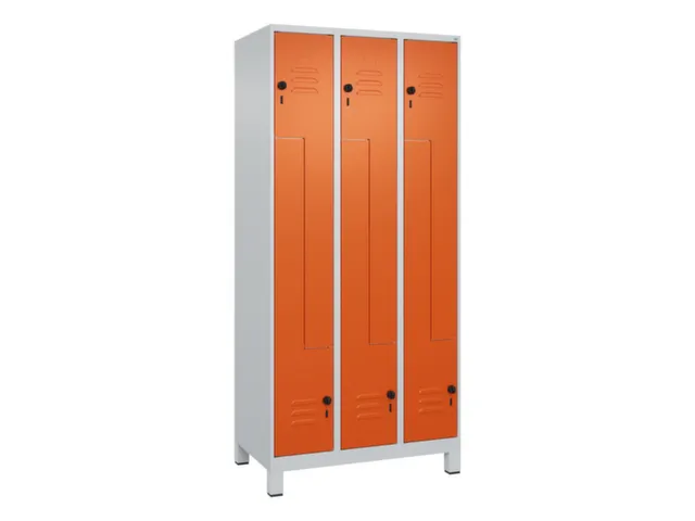 Z-garderobekast,HxBxD 1950x900x500mm,vak B 150/300mm,draaigrendel
