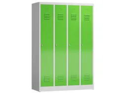 garderobekast 1800x1185x500mm 4vak klink sokkel romp RAL7035 RAL6018